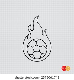 Hand drawn of Soccer logo design, emblem, designs with ball. Sport badge vector illustration