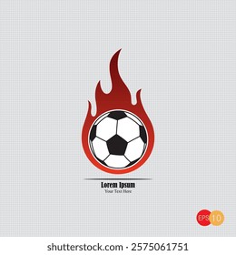 Hand drawn of Soccer logo design, emblem, designs with ball. Sport badge vector illustration