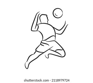 hand drawn soccer player line illustration
