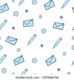 Hand drawn social media elements. Commenting concept, Seamless pattern.