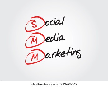 Hand drawn Social Media Marketing (SMM) vector concept