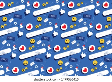 hand drawn social media pattern background