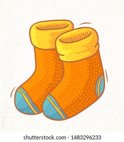 hand drawn sock isolated vector