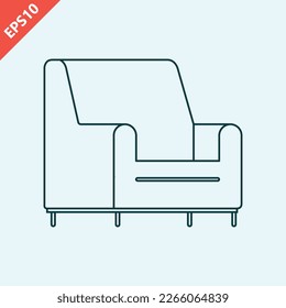 hand drawn sofa couch design vector flat modern isolated illustration
