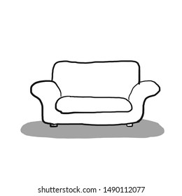 hand drawn sofa doodle illustration