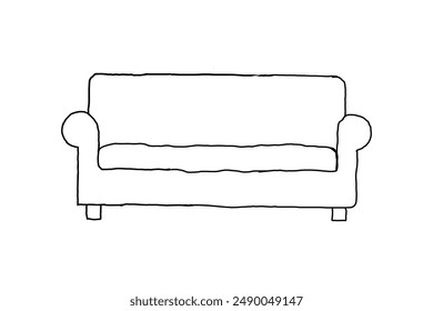 Dibujado a mano Sofá line art Diseño de muebles