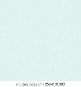 Hand drawn soft blue background, pattern with white snowflakes creating a serene winter atmosphere vector illustration