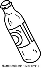 Hand Drawn soft drink bottle illustration isolated on background