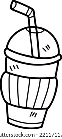 Hand Drawn soft drink glass illustration isolated on background