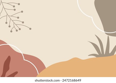 Fondo de tonos de tierra suave dibujado a mano
