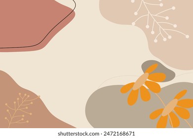 Fondo de tonos de tierra suave dibujado a mano