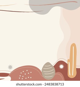 Hand drawn soft earth tones illustration vector element background
