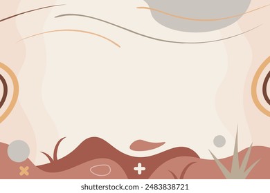Dibujado a mano tonos de tierra suave ilustración de fondo de elemento de Vector