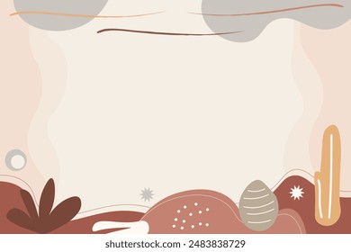 Hand drawn soft earth tones illustration vector element background