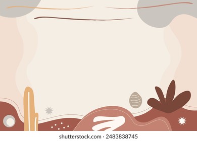Dibujado a mano tonos de tierra suave ilustración de fondo de elemento de Vector