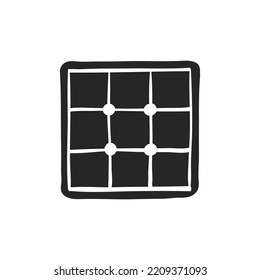 Ilustración vectorial del panel Células solares dibujadas a mano