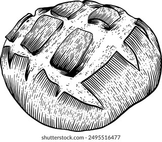 Dibujado a mano Sourdough Bread Sketch Illustración