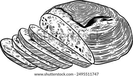 Hand drawn Sourdough Bread Sketch Illustration