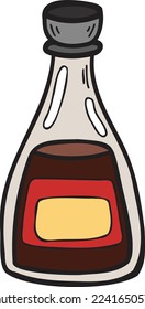 Hand Drawn soy sauce bottle Chinese and Japanese food illustration isolated on background