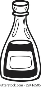 Hand Drawn soy sauce bottle Chinese and Japanese food illustration isolated on background