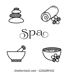 Hand drawn Spa Icons set 