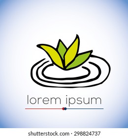 Hand drawn SPA vector logo (design element, sign, symbol, illustration)