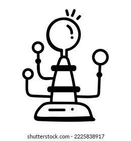 Icono de plato de espacio dibujado a mano, diseño editable 