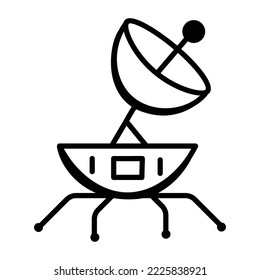 Hand drawn space dish icon, editable design 