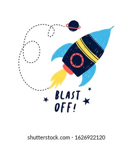 Hand drawn space elements. Space about doodle illustration. Vector illustration. Hand drawing slogans and icons vector.