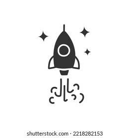 Hand drawn space ship vector sign. Rocket ship hand drawn icon. Shuttle sign. EPS 10 vector flat sign. Hand drawn icon
