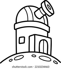 Hand Drawn space station illustration isolated on background