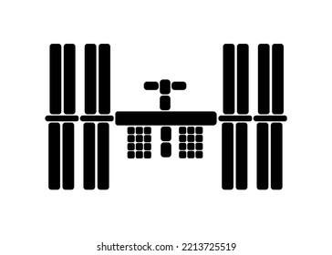 a hand drawn space station on a white background.
