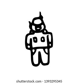 Hand Drawn space suit doodle. Sketch style icon. Decoration element. Isolated on white background. Flat design. Vector illustration.