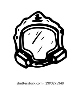 Hand Drawn space suit doodle. Sketch style icon. Decoration element. Isolated on white background. Flat design. Vector illustration.