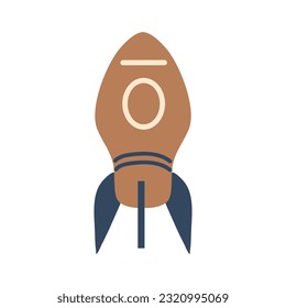 hand drawn spaceship element design