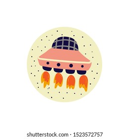 hand drawn spaceship vector illustration. Creative space texture for fabric, wrapping, textile, wallpaper, apparel. 