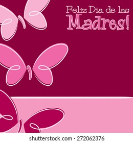 Hand Drawn Spanish Happy Mother's Day card in vector format.