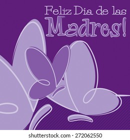 Hand Drawn Spanish Happy Mother's Day card in vector format.