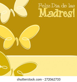 Hand Drawn Spanish Happy Mother's Day card in vector format.