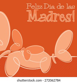 Hand Drawn Spanish Happy Mother's Day card in vector format.