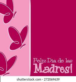 Hand Drawn Spanish Happy Mother's Day card in vector format.