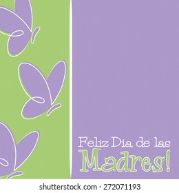 Hand Drawn Spanish Happy Mother's Day card in vector format.