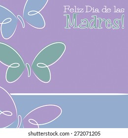 Hand Drawn Spanish Happy Mother's Day card in vector format.