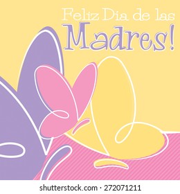 Hand Drawn Spanish Happy Mother's Day card in vector format.