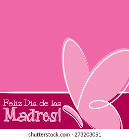 Hand Drawn Spanish Happy Mother's Day card in vector format.