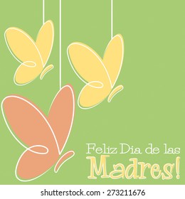 Hand Drawn Spanish Happy Mother's Day card in vector format.