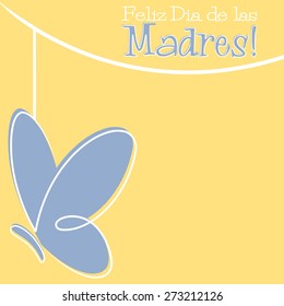 Hand Drawn Spanish Happy Mother's Day card in vector format.