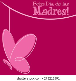 Hand Drawn Spanish Happy Mother's Day card in vector format.