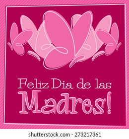 Hand Drawn Spanish Happy Mother's Day card in vector format.