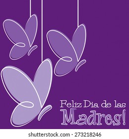 Hand Drawn Spanish Happy Mother's Day card in vector format.